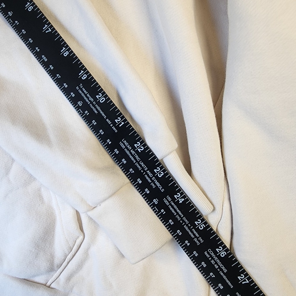 Adidas Hoodie Mens XL Cream Good Rainbow Trefoil Graphic Pullover Sweatshirt - Picture 6 of 11